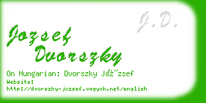 jozsef dvorszky business card